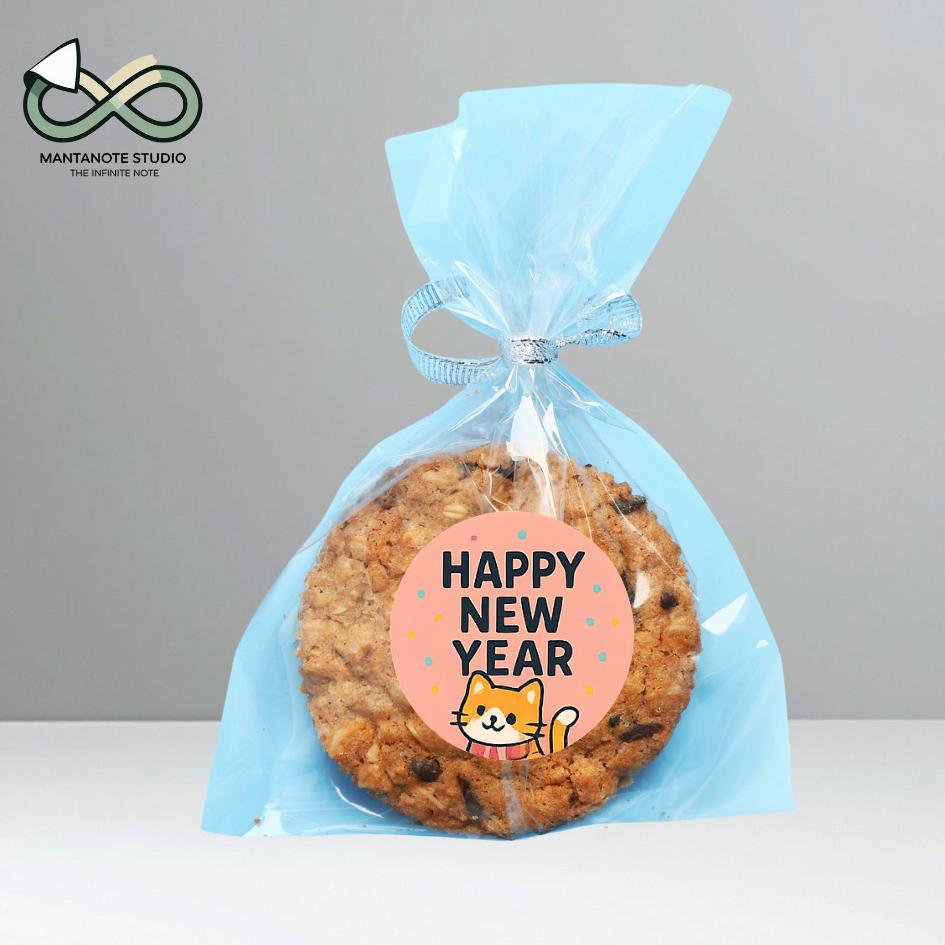 สติ๊กเกอร์ปีใหม่ Happy New Year | สติ๊กเกอร์ตกแต่งของขวัญปีใหม่ | สติ๊กเกอร์ถุงขนม แพ็กเกจของขวัญ - Image 5